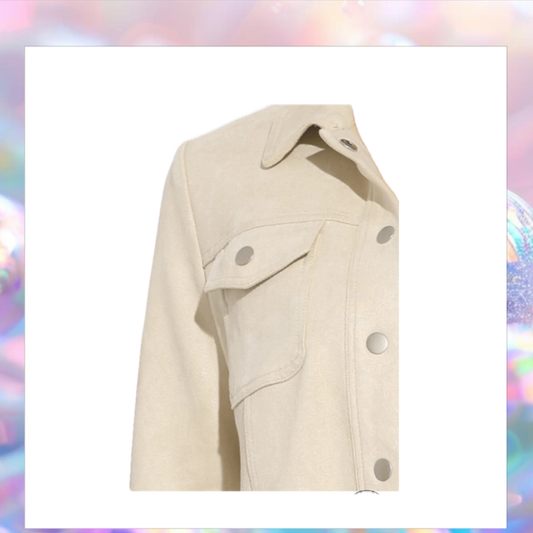 Faux Sude Jacket -Allegra K