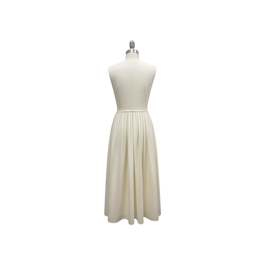 Commense Ivory Fit-and-Flare Midi Dress, Size M