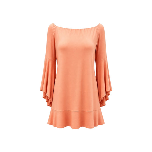 Susana Monaco Creamsicle Off Shoulder Flutter Sleeve Dress Size S