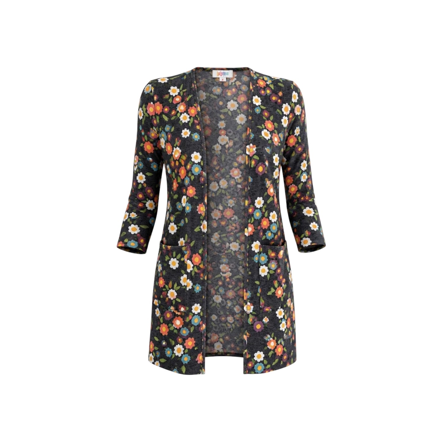LuLaRoe Kids Sariah Long Duster Cardigan Girls Size 4 Floral NWT Pockets