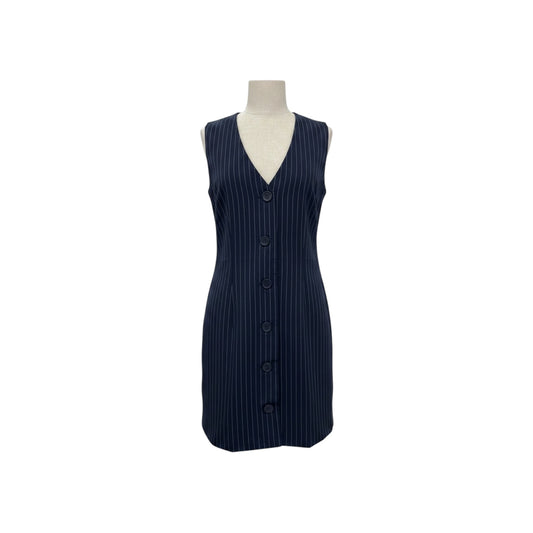 Steve Madden Navy Pinstripe Button-Front Shift Dress – NWT, Size S