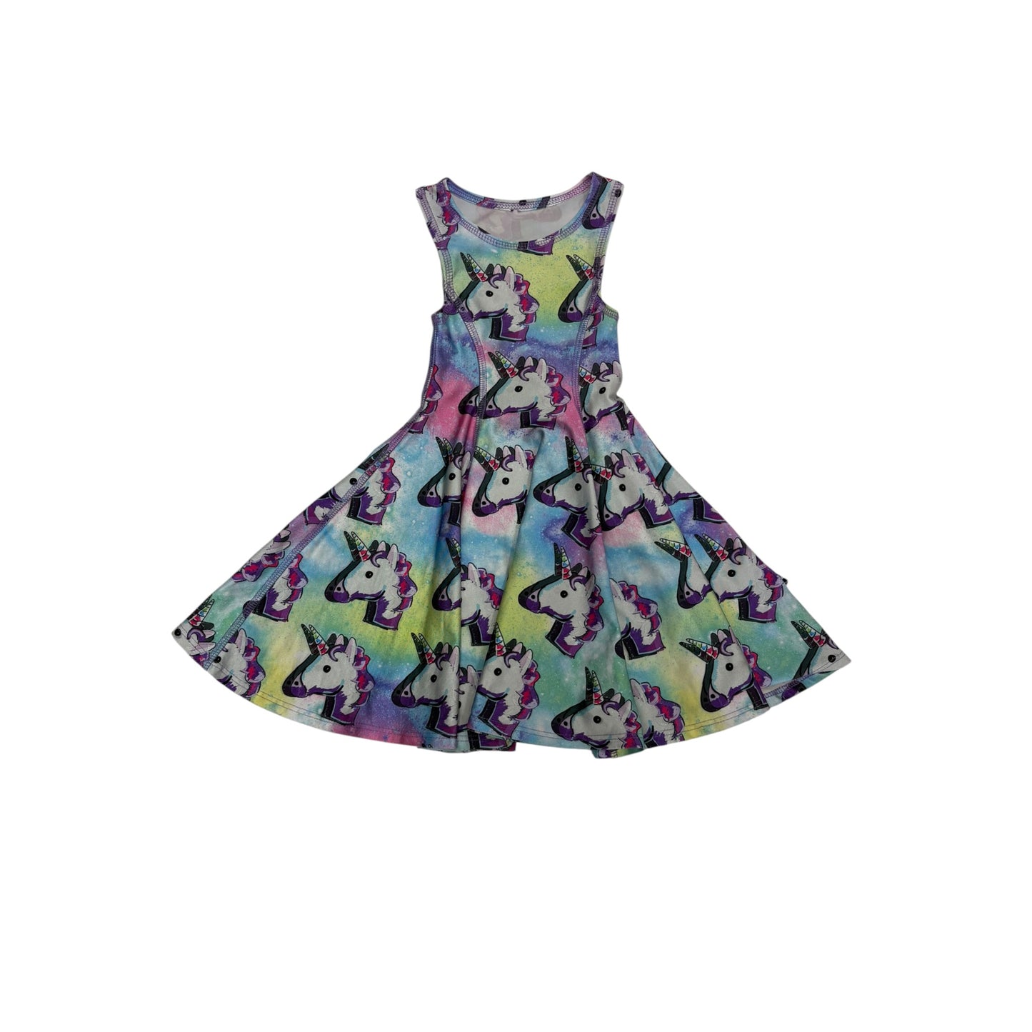 Terez Girl Unicorn Galaxy Print Skater Dress, Size Small (3T)