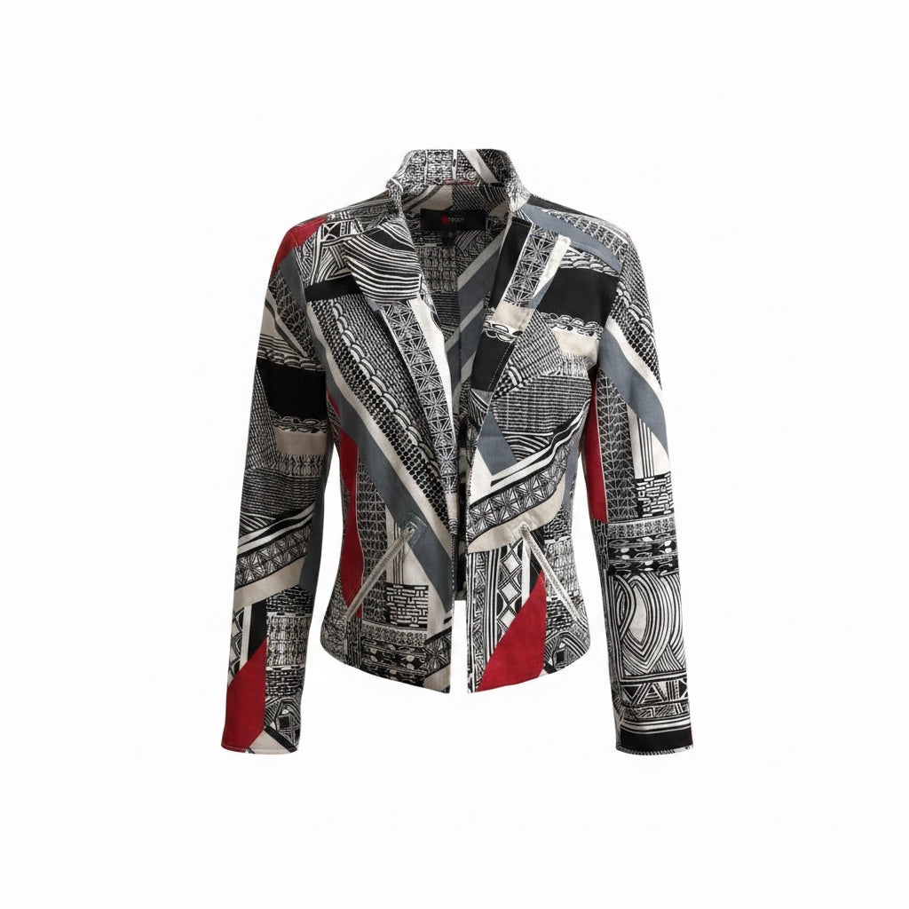 Chico’s Geometric Colorblock Open Front Jacket — Size 1 (M-8/10)