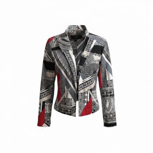 Chico’s Geometric Colorblock Open Front Jacket — Size 1 (M-8/10) Preloved