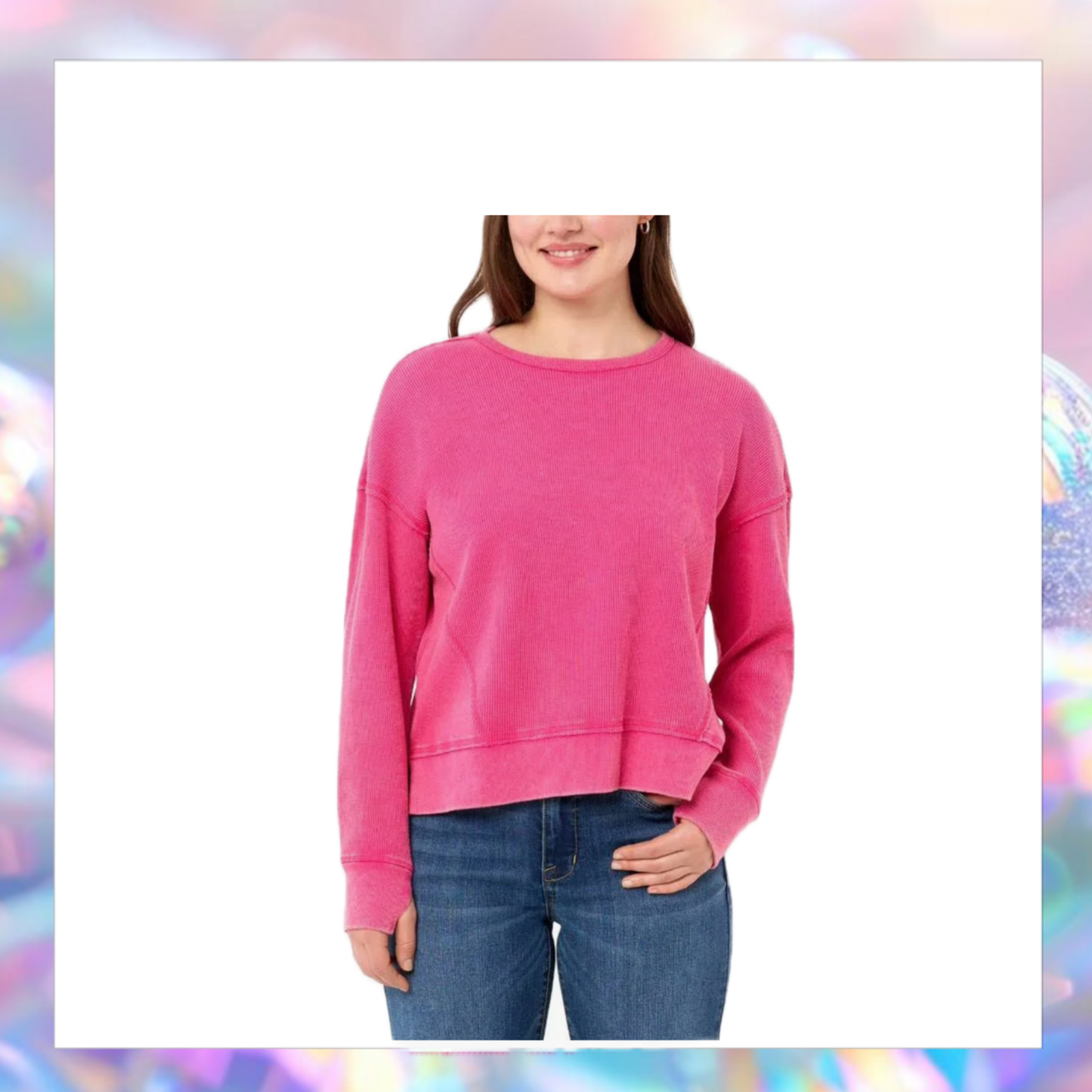 Seven 7 Waffle Crewneck Long Sleeve
