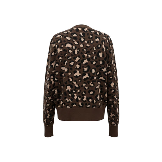 Express Leopard Print Cardigan with Beaded Bow Closures NWT