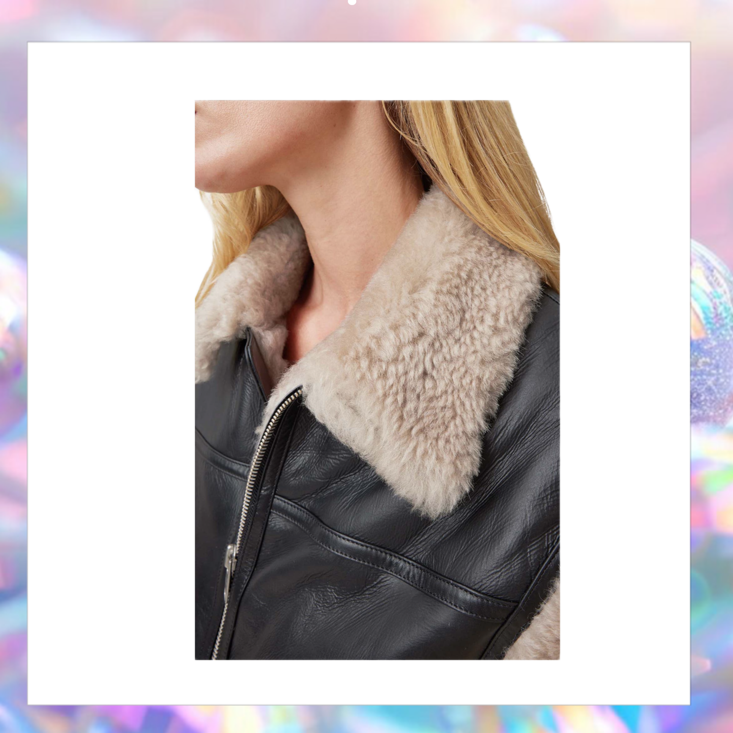 AllSaints Zep Genuine Shearling Moto Vest