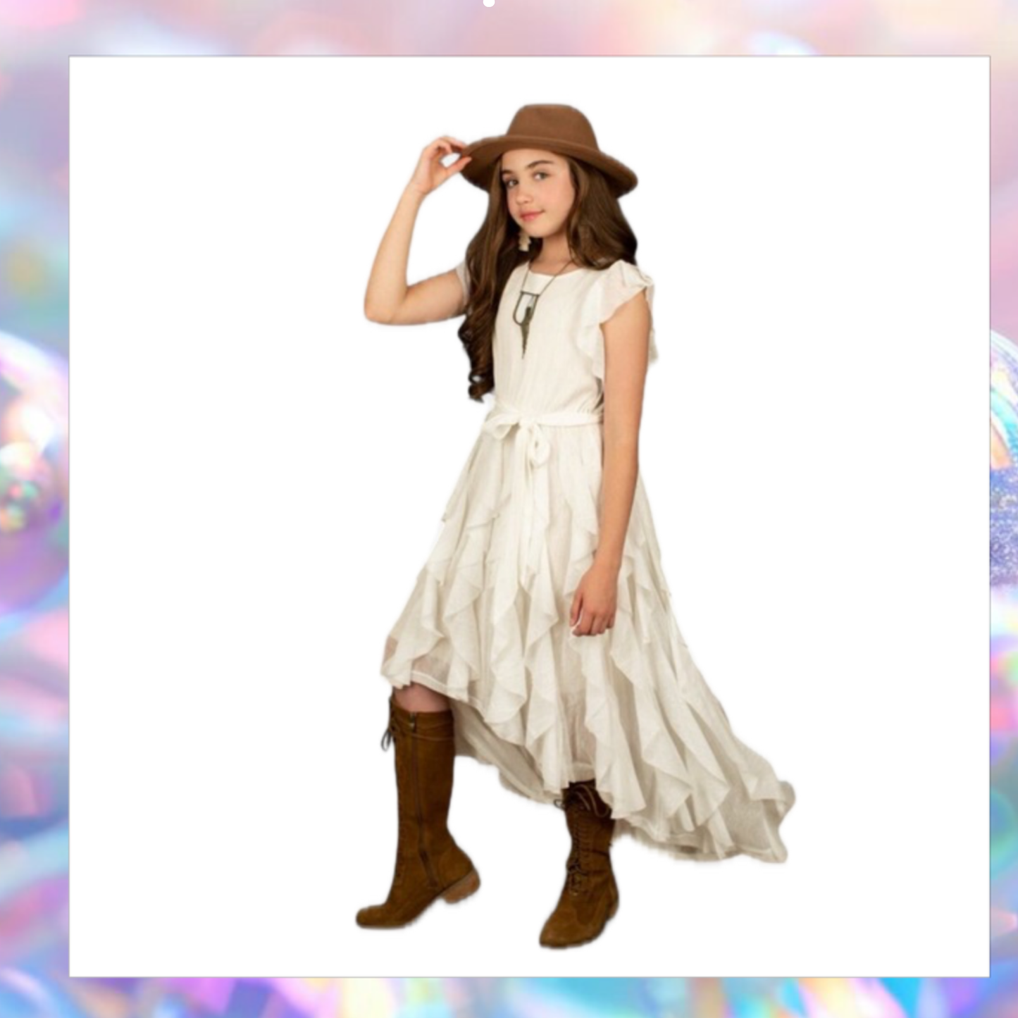 Joyfolie Mia Joy Roza Dress in Ecru