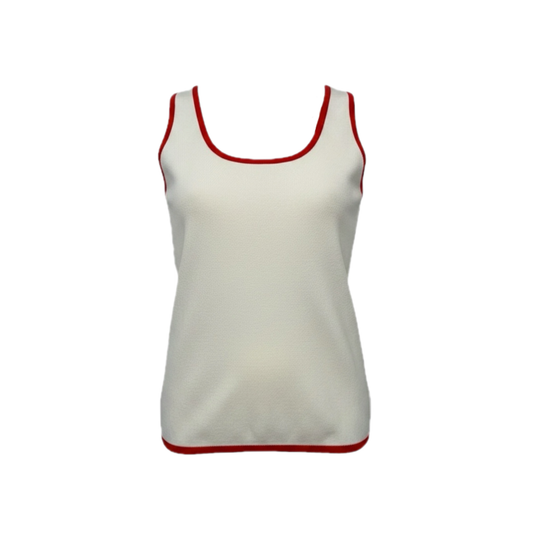 Dokotoo Chic Cream Tank Top with Orange Trim size Small and Medium NWT