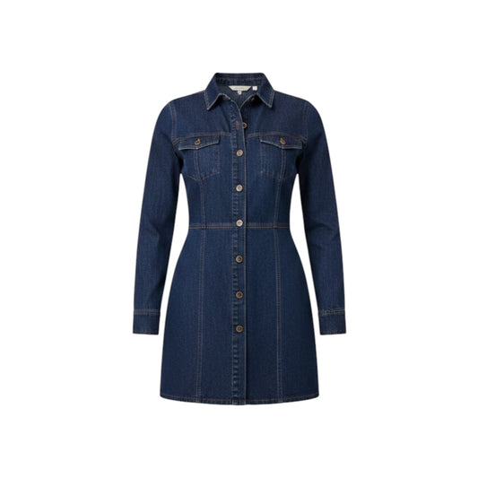 Frye Dark Blue Denim Button-Front Mini Dress size Medium and Large NWOT
