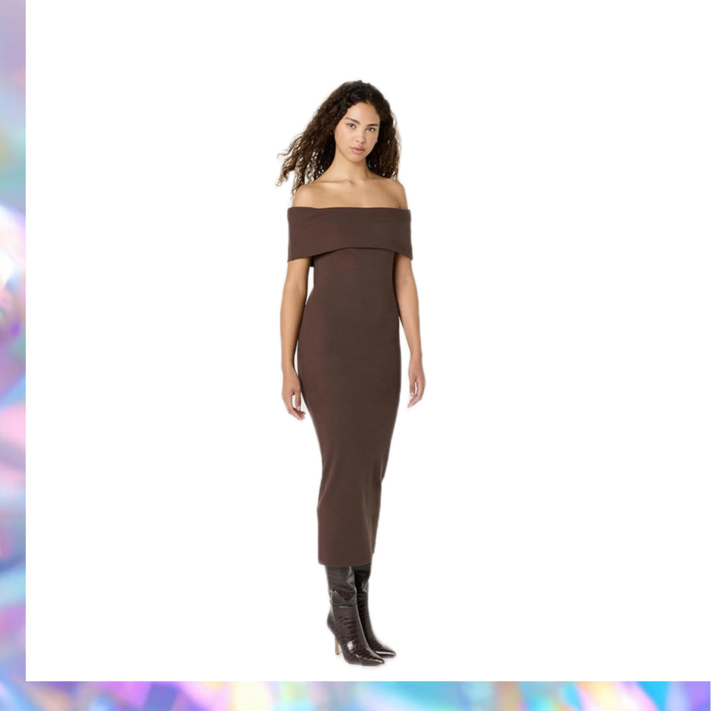 The Drop Off The Shoulder Midi Sheath Dress