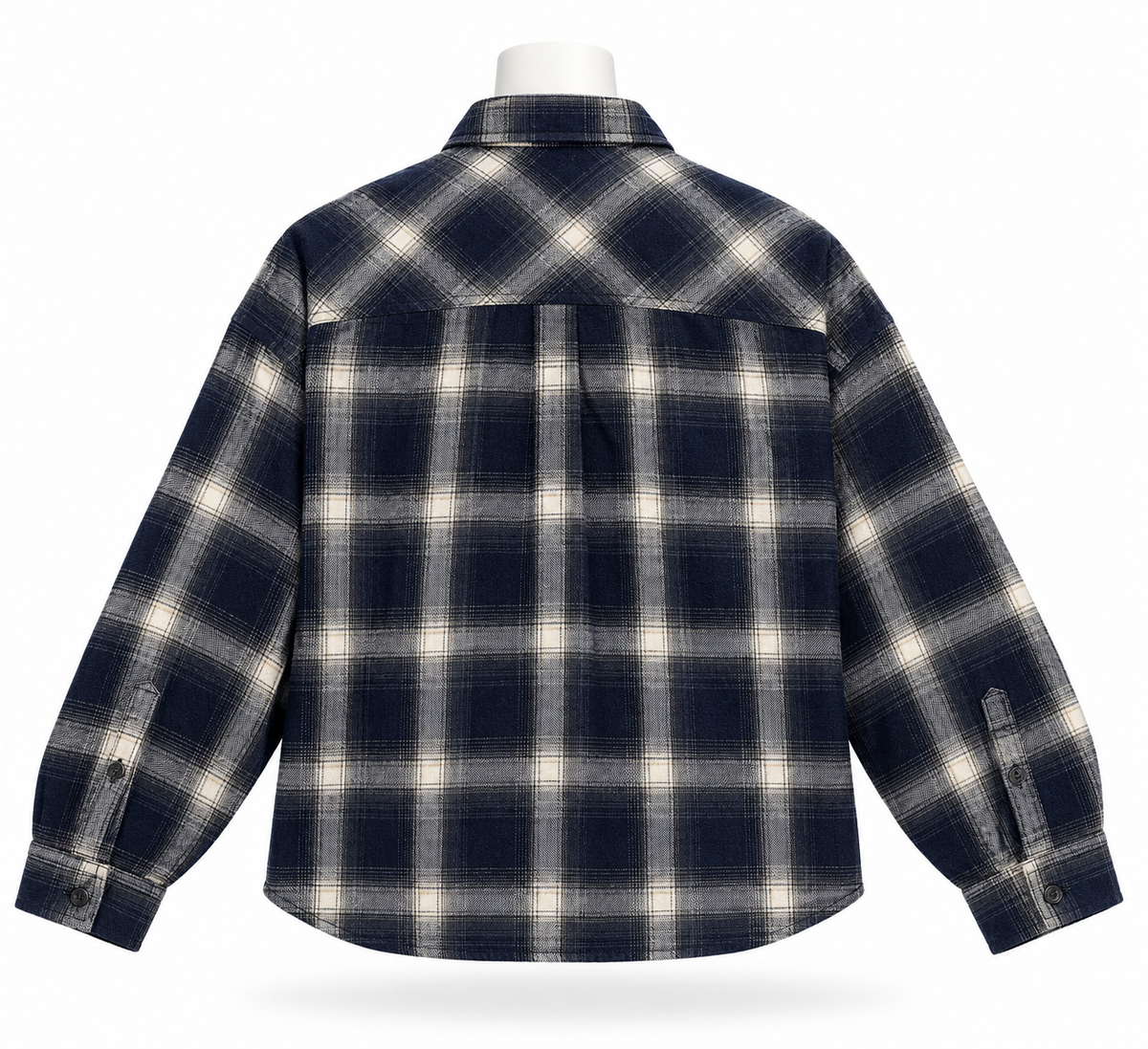 Scotch and Soda Women's Flannel Plaid Navy and Cream  New
