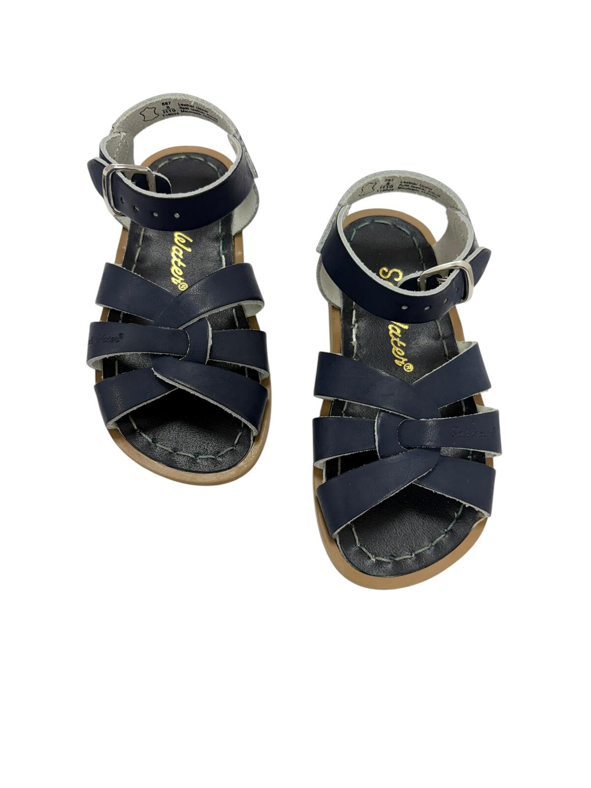 Sun-San Salt Water Sandals Kids Size 8 Navy Blue Original 800 Series New in Box