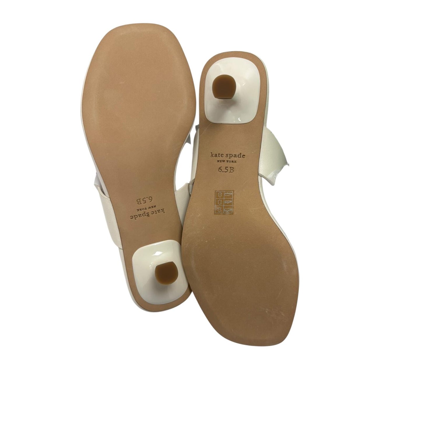 Kate Spade New York Spade Flower Kitten Heel Sandal – Cream Smooth Leather | Size 6.5 | New in Box