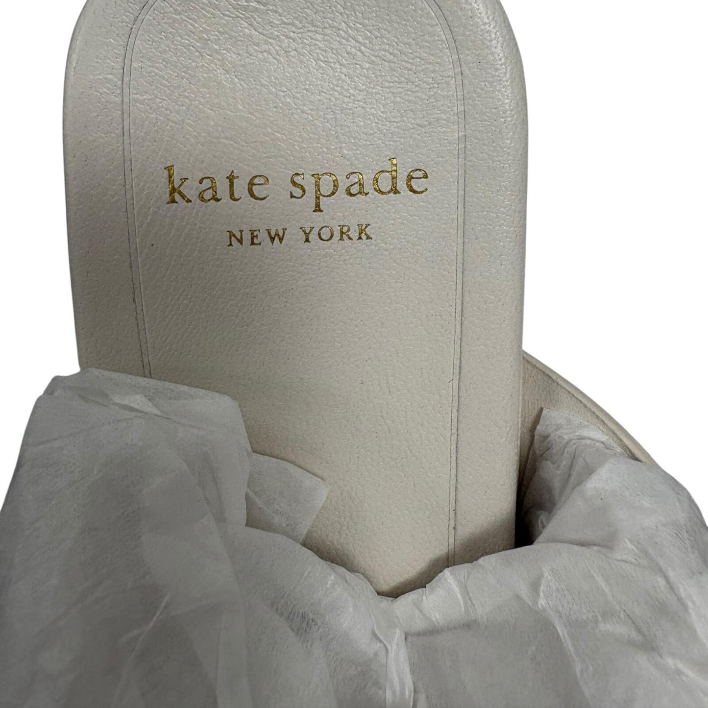 Kate Spade New York Spade Flower Kitten Heel Sandal – Cream Smooth Leather | Size 6.5 | New in Box