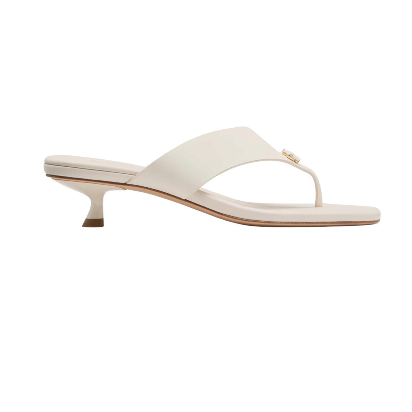 Kate Spade New York Spade Flower Kitten Heel Sandal – Cream Smooth Leather | Size 6.5 | New in Box