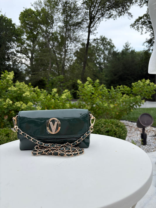 Valentino Orlandi Small, Elegant Patent Leather Chain Bag