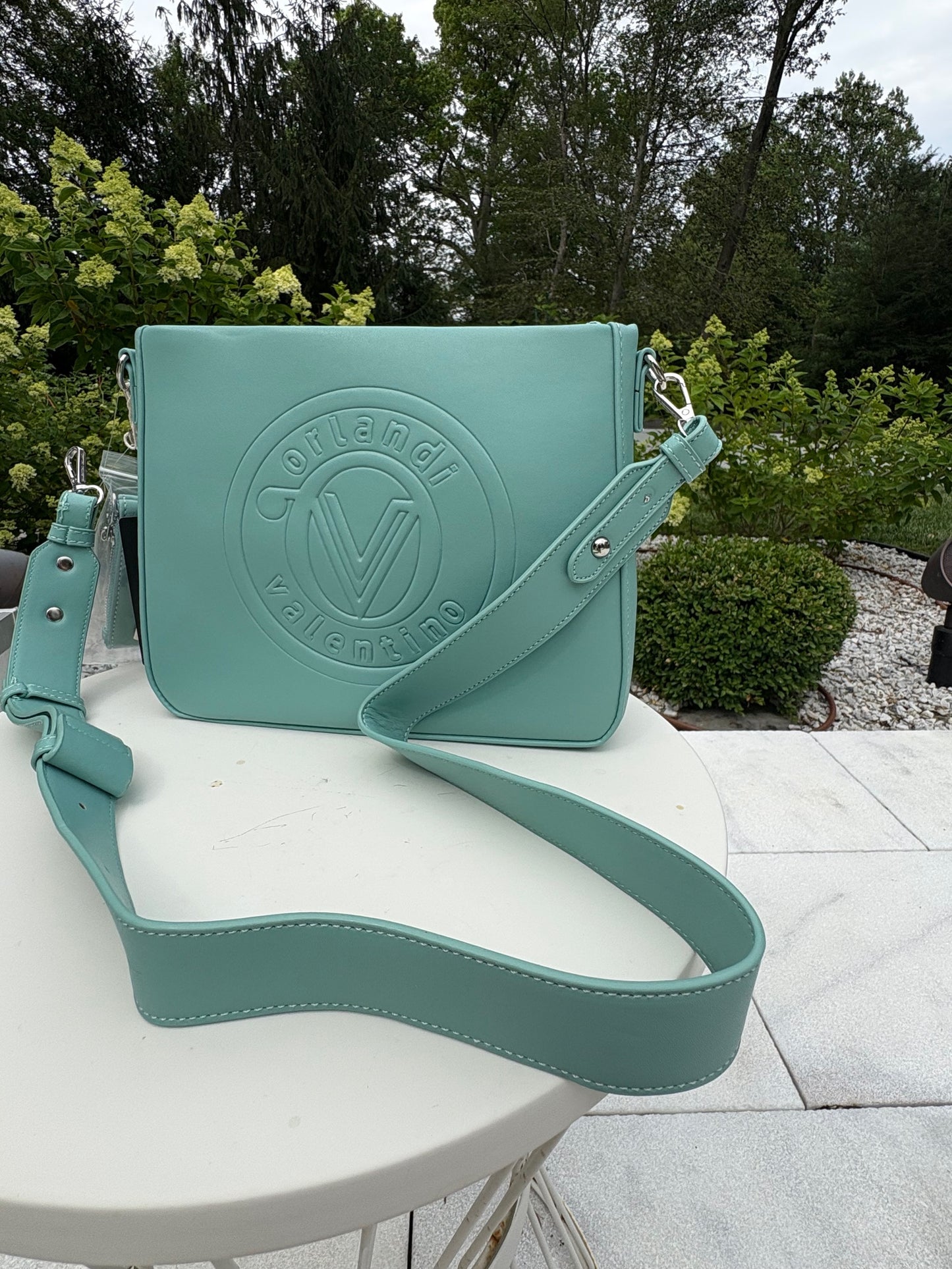 Valentino Orlandi Logo Embossed Crossbody