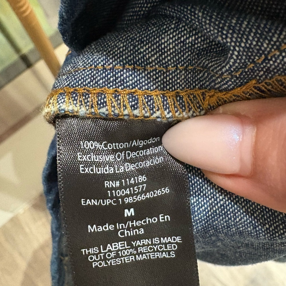 Frye Dark Blue Denim Button-Front Mini Dress size Medium and Large NWOT