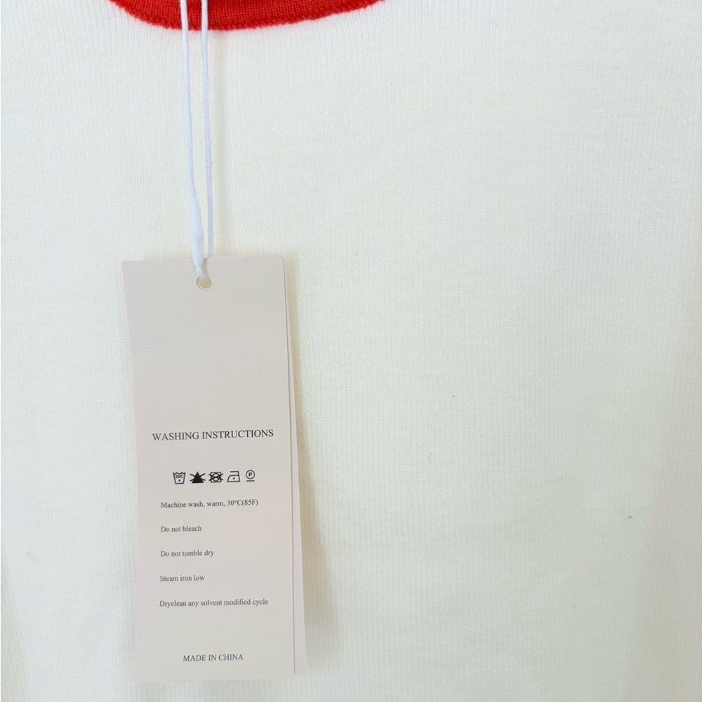 Dokotoo Chic Cream Tank Top with Orange Trim size Small and Medium NWT