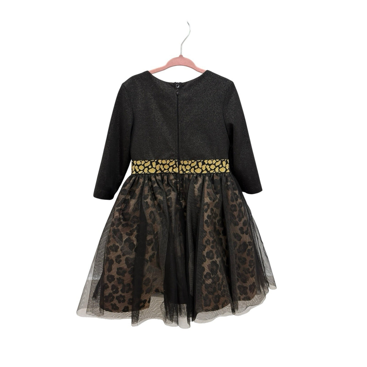 Angels by Us Angels Girls Sz S Black Glitter Leopard Tulle Party Dress Preloved