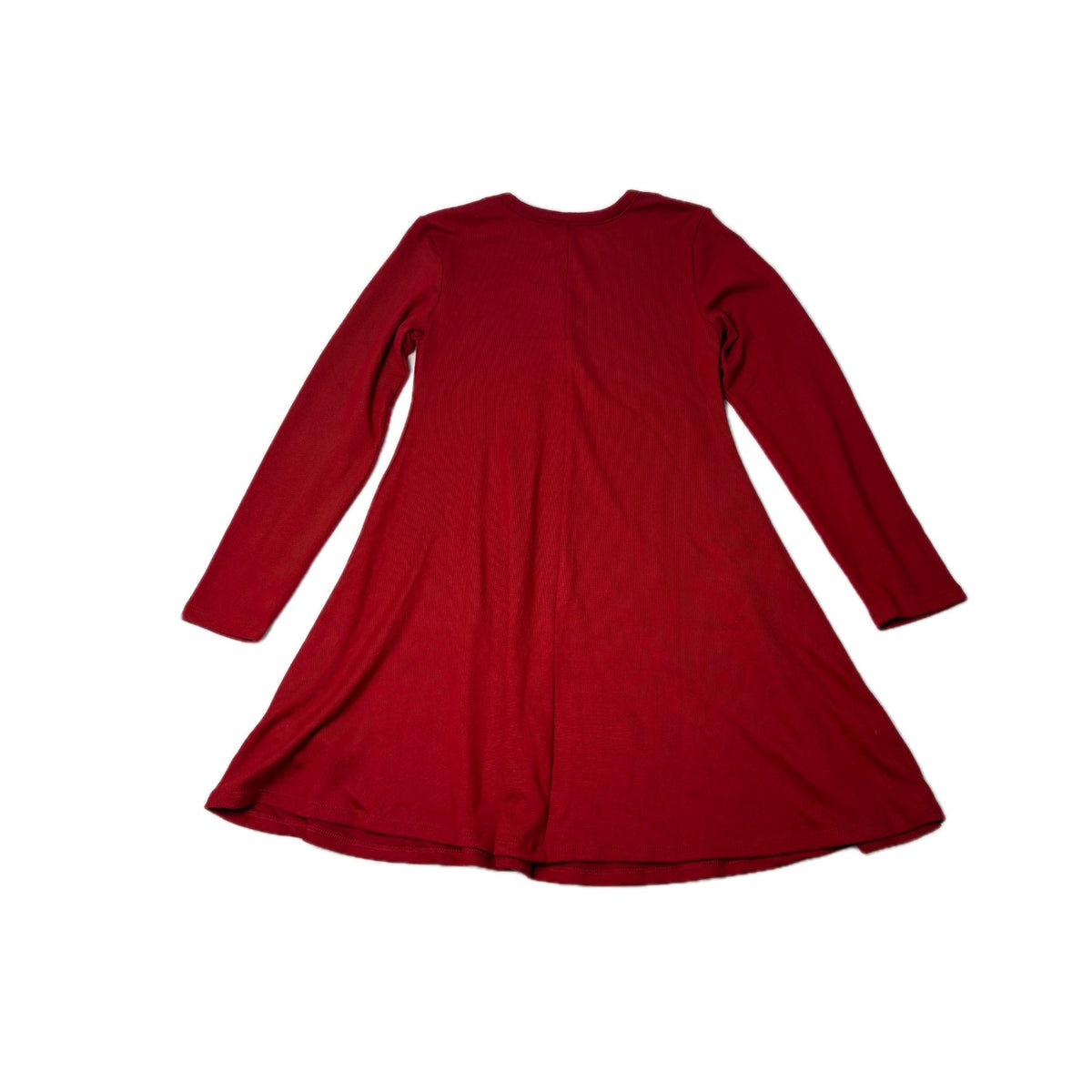 Evsie Girls' Long Sleeve Red A-Line Dress Size 10, 95% Polyester, 5% Spandex NWT