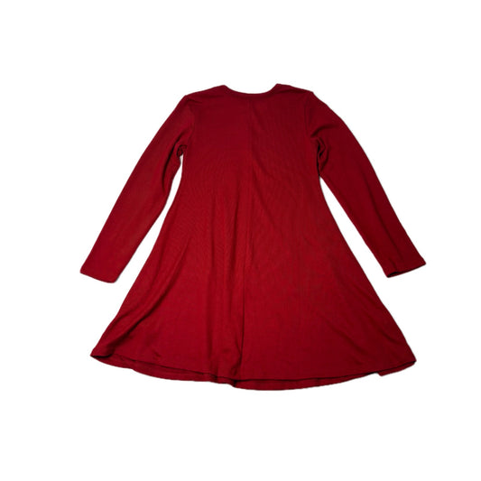 Evsie Girls' Long Sleeve Red A-Line Dress Size 10, 95% Polyester, 5% Spandex NWT