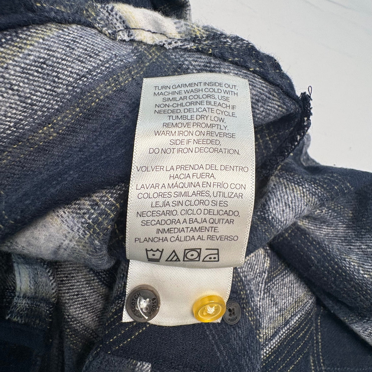 Scotch and Soda Women's Flannel Plaid Navy and Cream  New