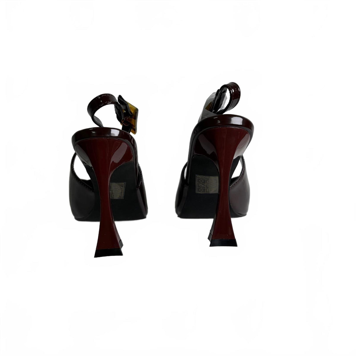Newbella burgundy patent leather slingback  pump size 7.5