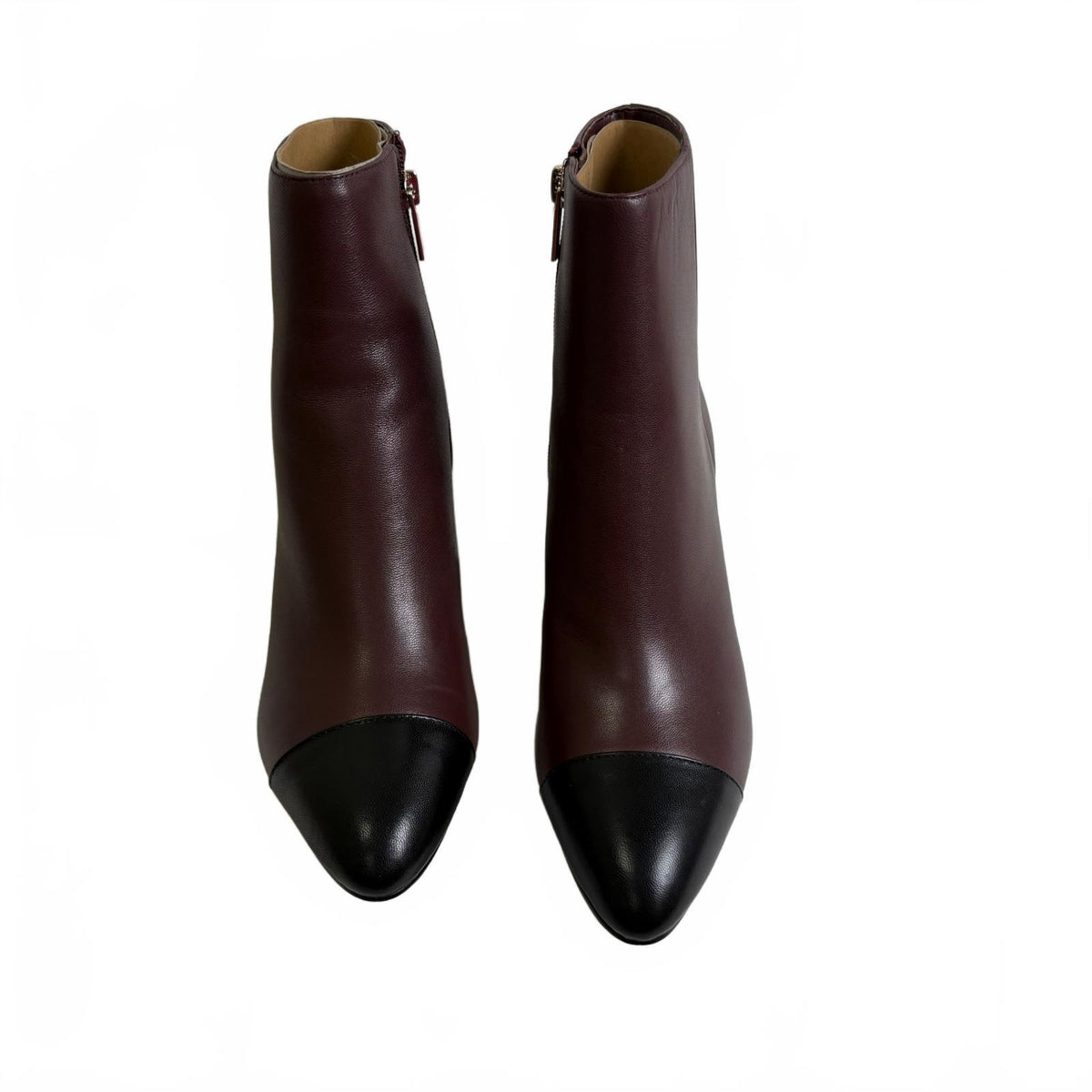 Marc Fisher LTD Yanara3 Cap-Toe Ankle Booties Oxblood & Black Size 6 New