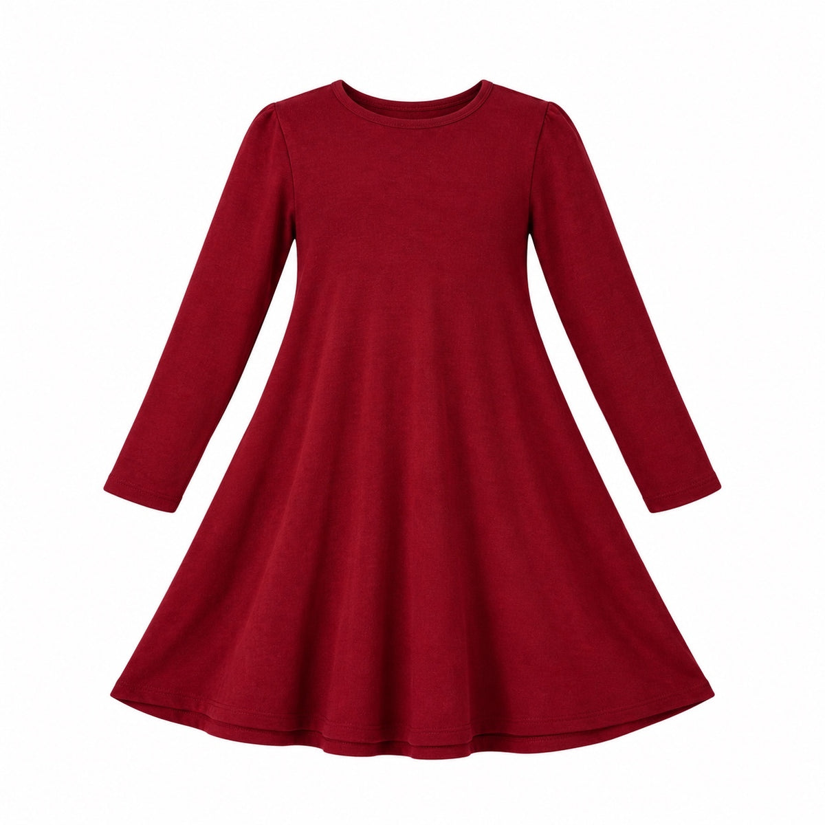 Evsie Girls' Long Sleeve Red A-Line Dress Size 10, 95% Polyester, 5% Spandex NWT