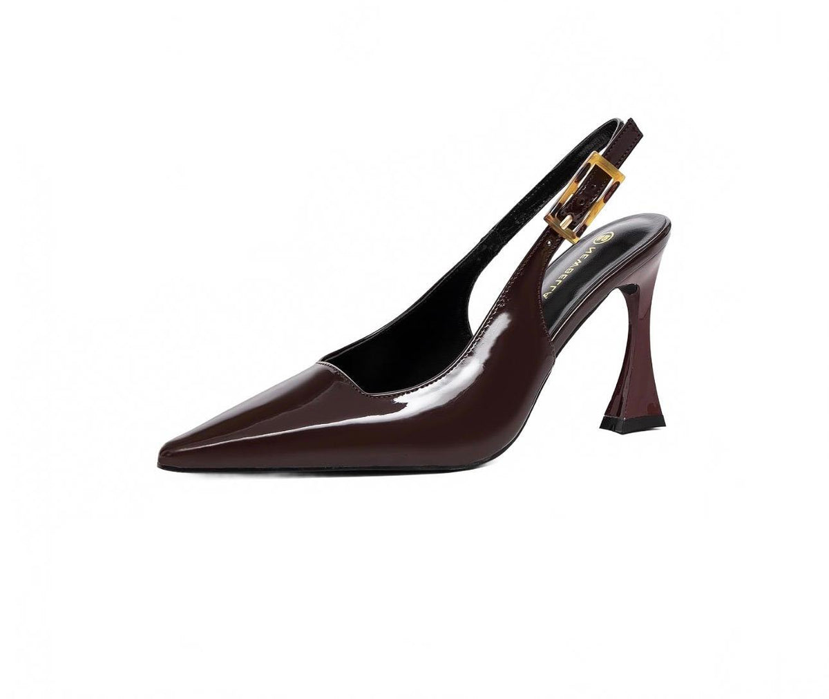 Newbella burgundy patent leather slingback  pump size 7.5