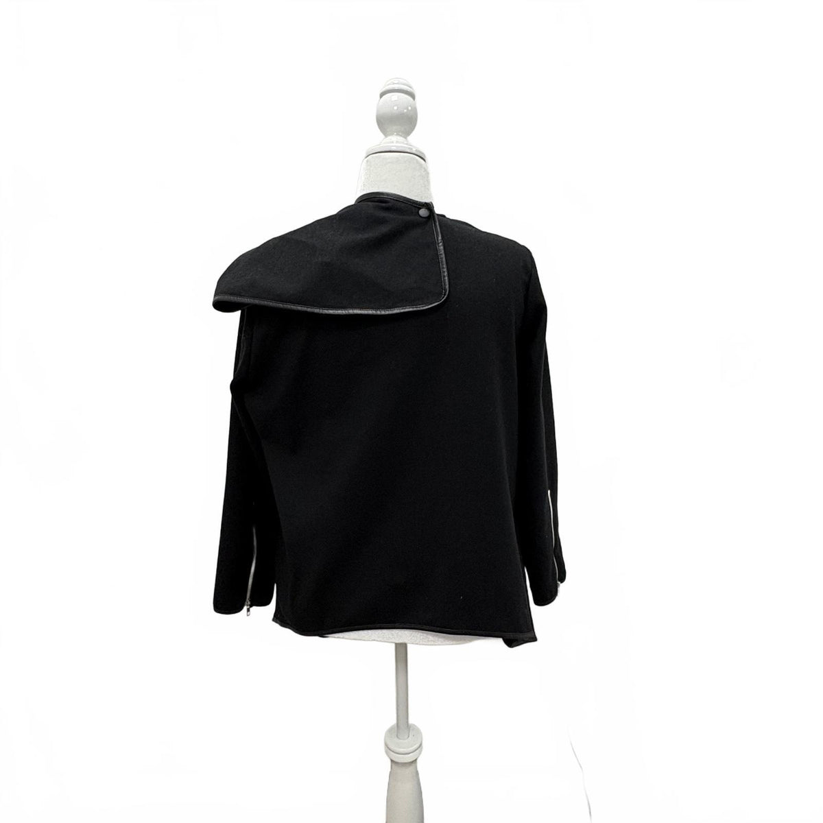 Oshoplive Women's Black Open Front Draped Cardigan Jacket Size M 100% Polyester NWT