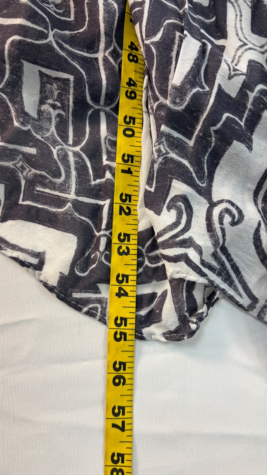 Anthropologie Black and White Patterned Maxi Dress with Ring Strap Detail Size M Preloved