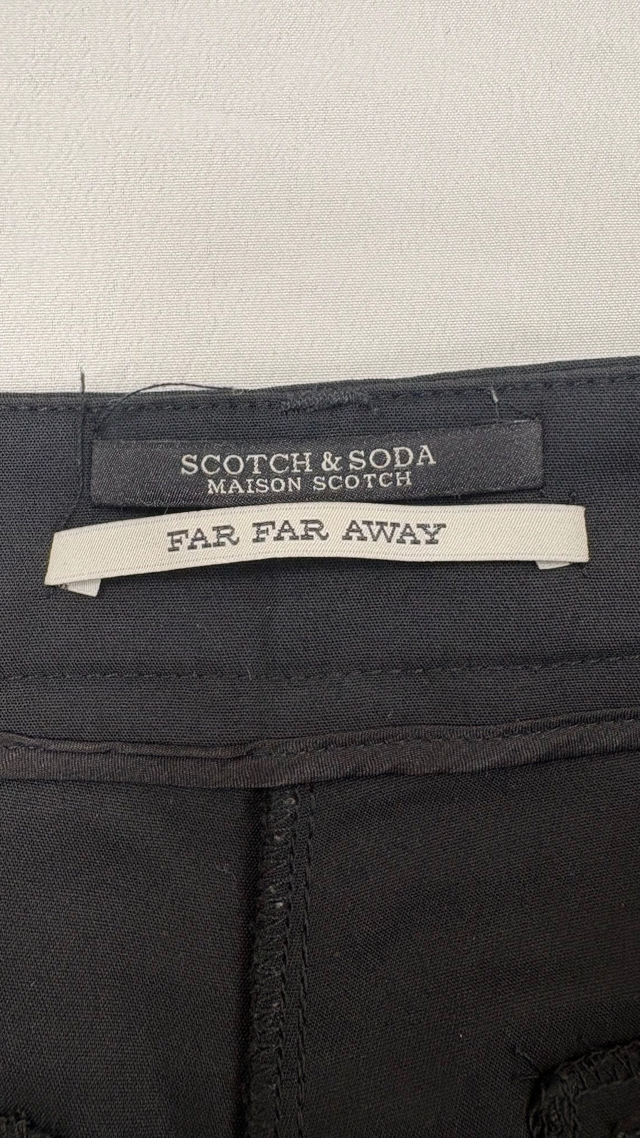 Scotch & Soda Women's Black Trousers Embroidered Side Satin Rose & Star, Size XS