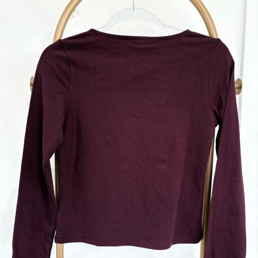 Express Women's Deep Burgundy Long Sleeve Top Small and Medium NWT