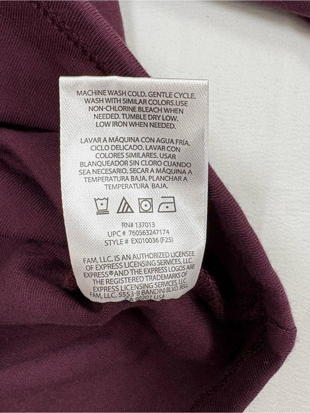 Express Women's Deep Burgundy Long Sleeve Top Small and Medium NWT