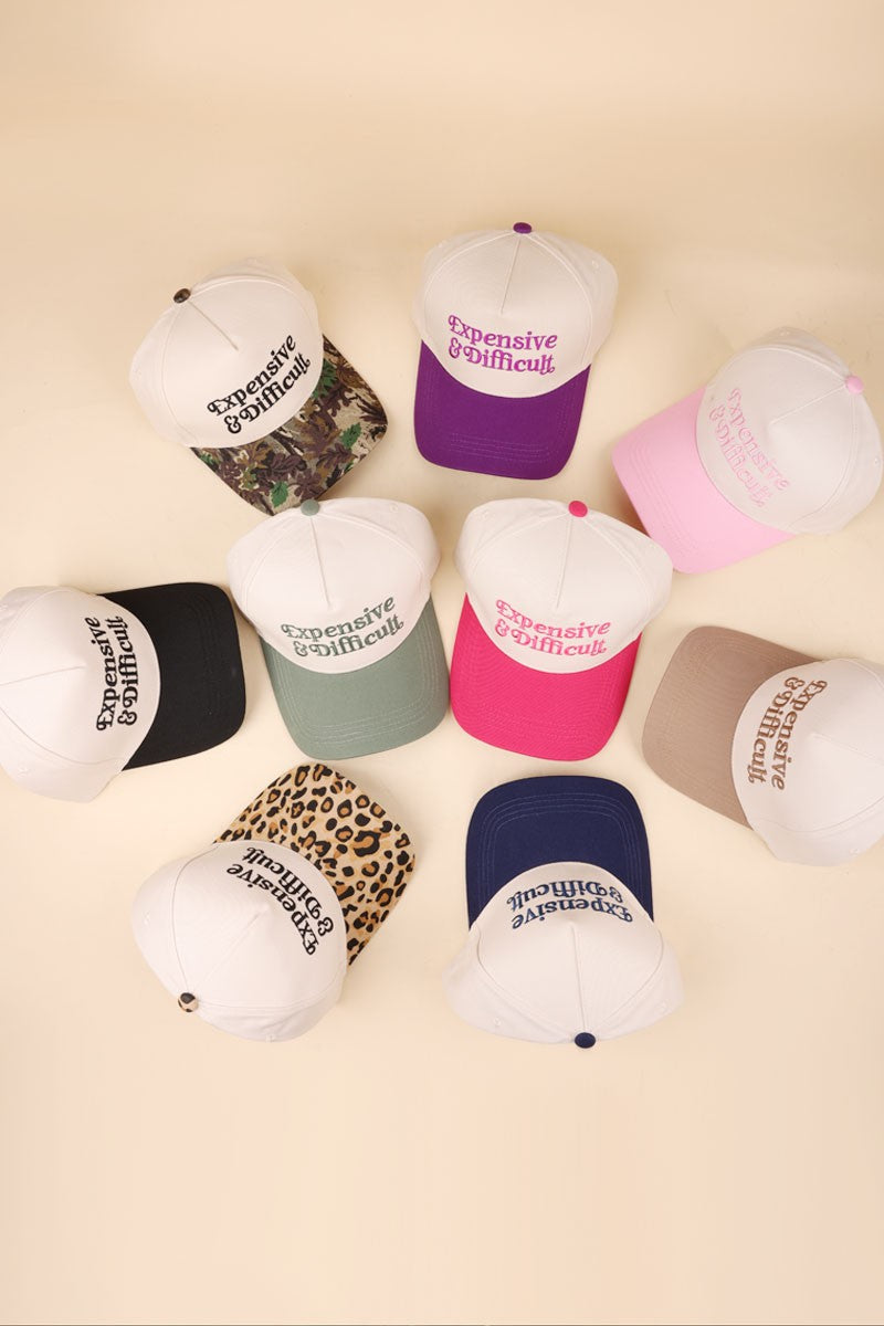 Expensive & Difficult - Two Tone Canvas Trucker Cotton Cap