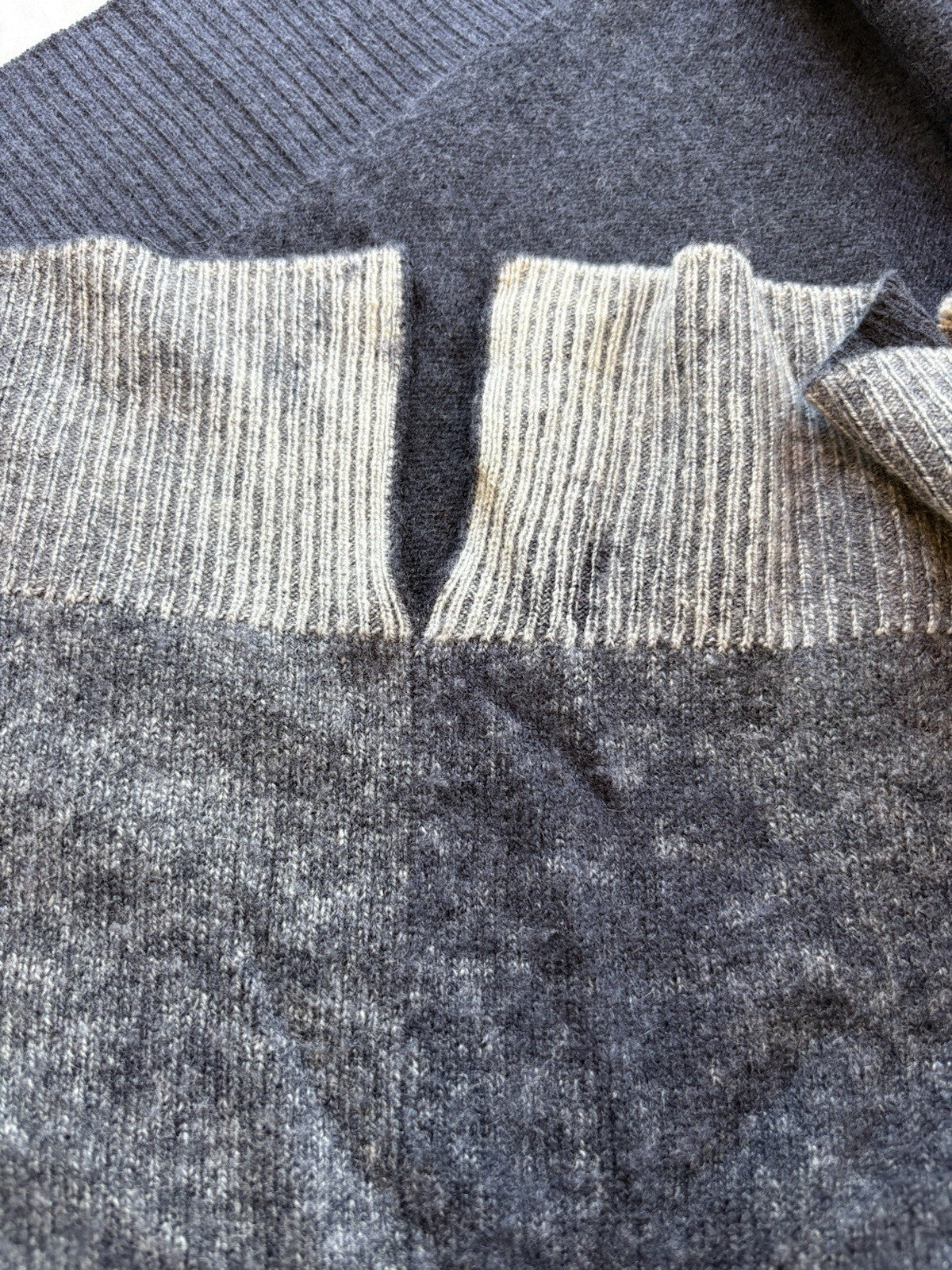 Pure Amici 100% Cashmere Sweater Women’s XL Navy Contrast Stitch crewneck Preloved