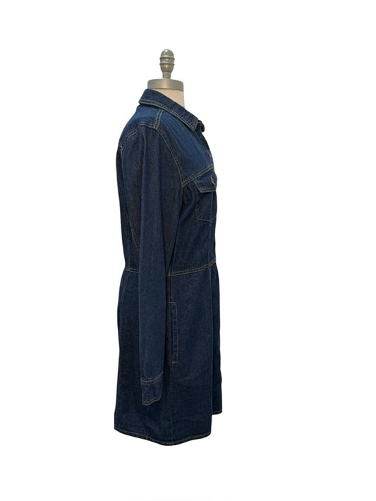 Frye Dark Blue Denim Button-Front Mini Dress size Medium and Large NWOT