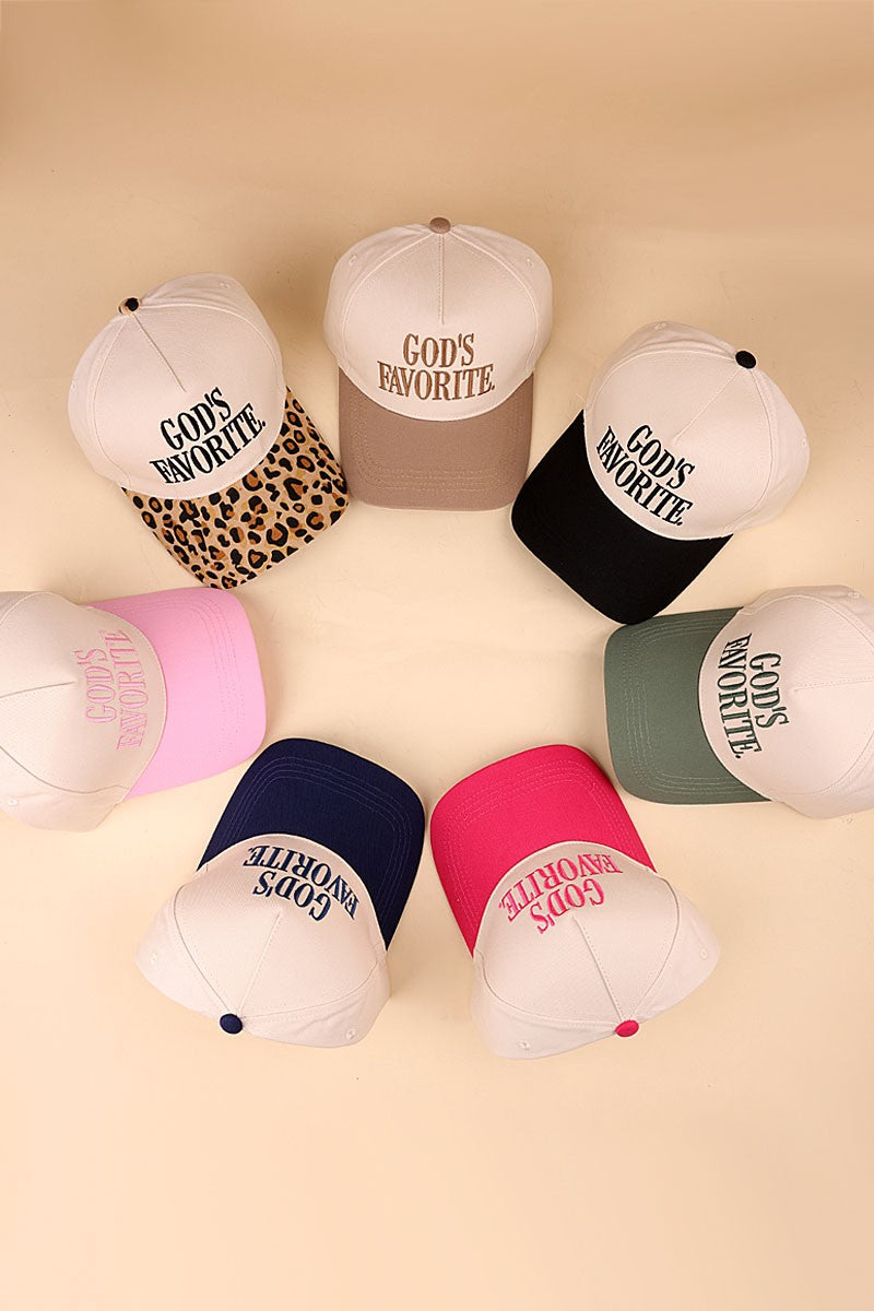 GOD'S FAVORITE-Two Tone canvas Cotton Trucker Cap
