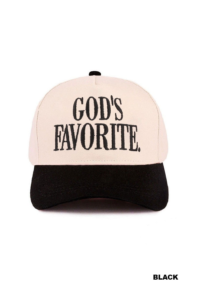 GOD'S FAVORITE-Two Tone canvas Cotton Trucker Cap