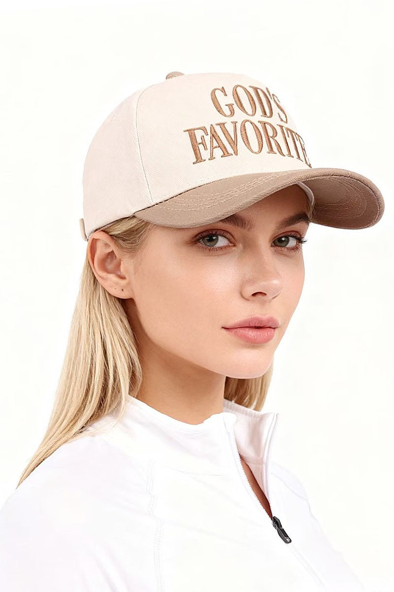 GOD'S FAVORITE-Two Tone canvas Cotton Trucker Cap