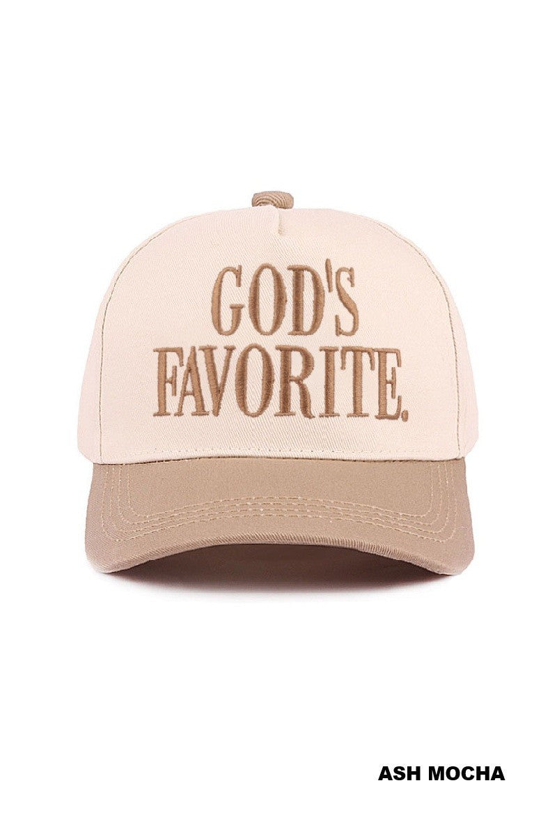 GOD'S FAVORITE-Two Tone canvas Cotton Trucker Cap