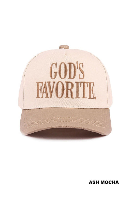 GOD'S FAVORITE-Two Tone canvas Cotton Trucker Cap