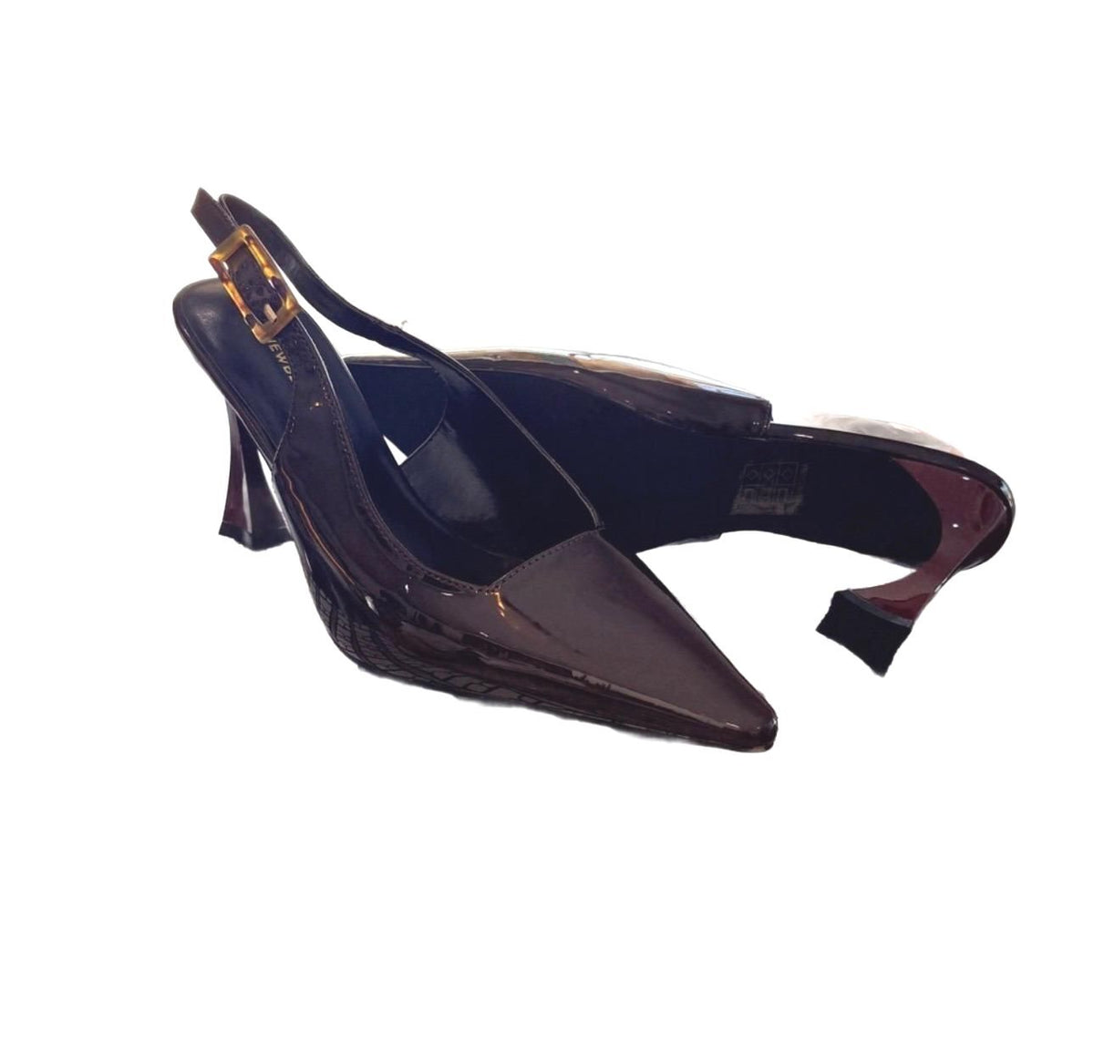 Newbella burgundy patent leather slingback  pump size 7.5