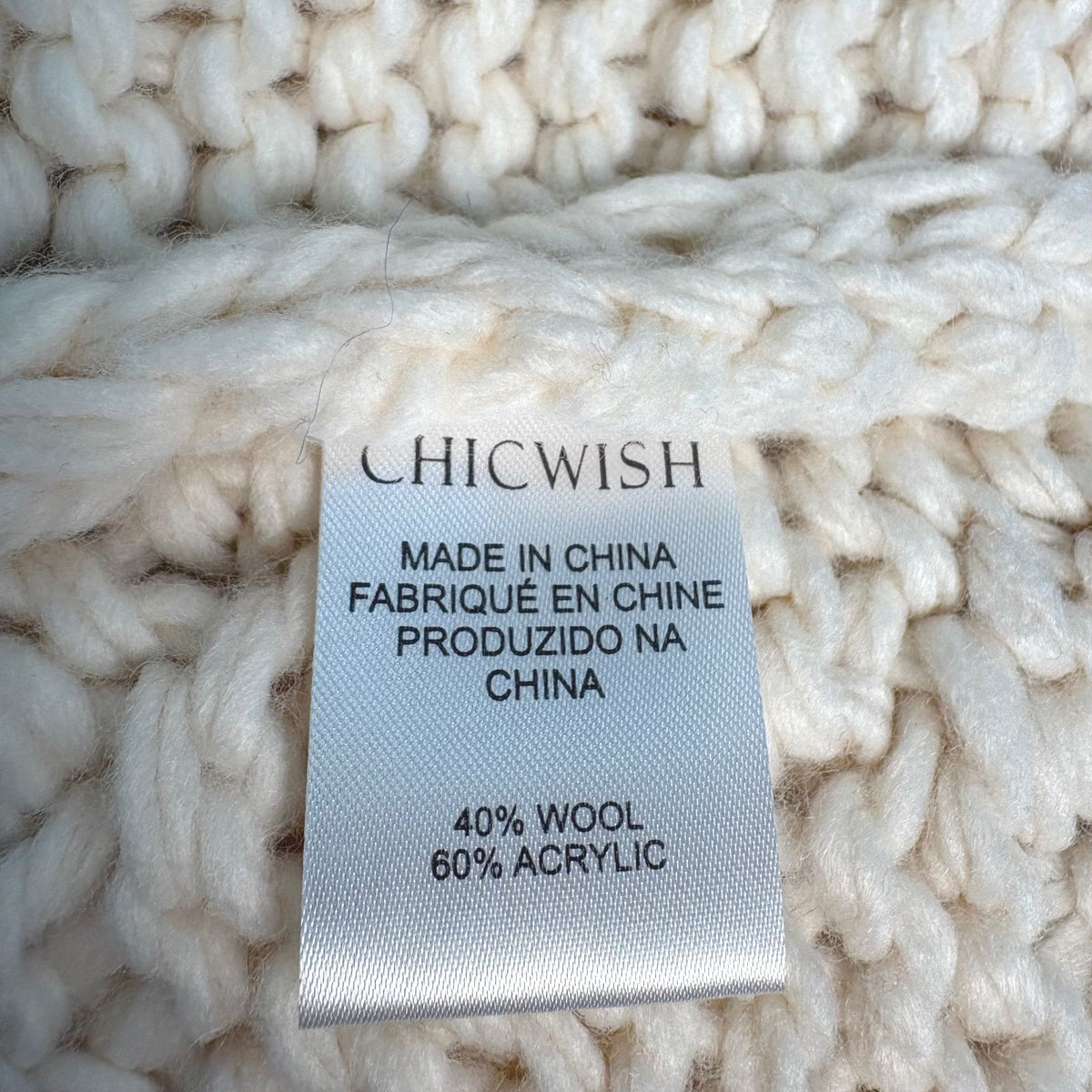 Chicwish Knit Your Love Cardigan in Ivory Size S/M NWOT