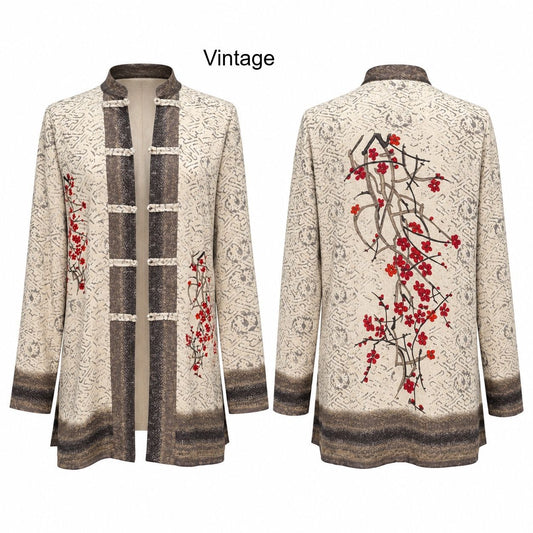 Vintage Chico's Design 100% Silk Floral Print Cardigan Size 0 (4-6) Like New Preloved