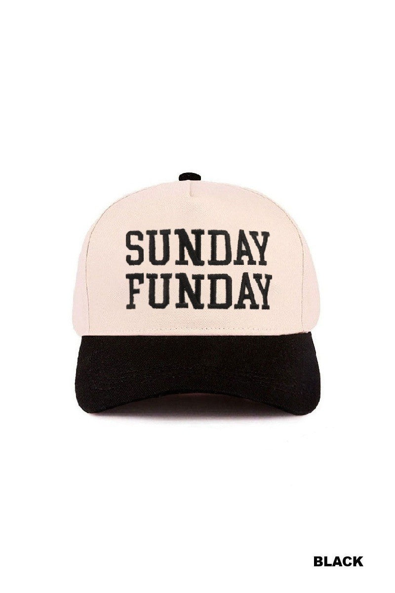 SUNDAY FUNDAY - Two Tone Canvas Cotton Trucker Cap