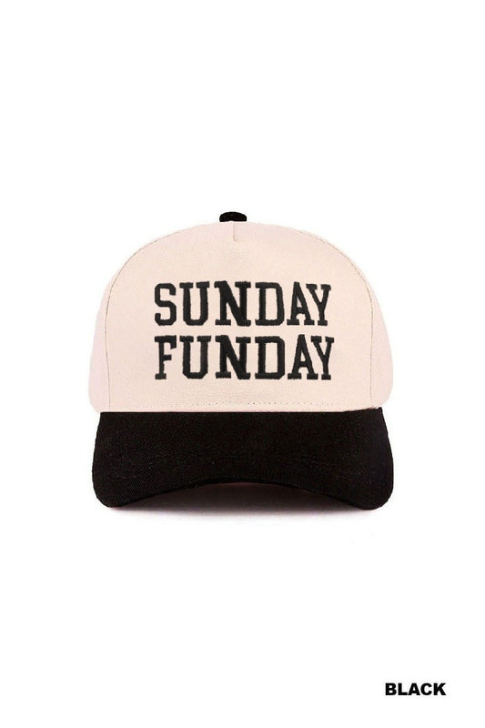 SUNDAY FUNDAY - Two Tone Canvas Cotton Trucker Cap